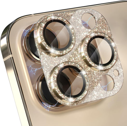 Choiche Camera Lens Protector for iPhone 14 Pro/Pro Max, Bling Cover with 9H Tempered Glass, Metal Ring Decoration