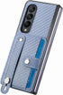 Asuwish Phone Case for Samsung Galaxy Z Fold 4 5G 2022 with Wrist Strap, Credit Card Holder Slot, Stand Kickstand