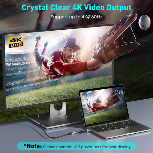 HDMI to DisplayPort Adapter, 4K@60Hz Active HDMI 2.0 Male to DP 1.2 Female Converter for PC, AMD, NVIDIA