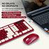 Wireless Keyboard and Mouse Combo, 2.4G Full-Sized Keyboard and Mouse, Dual-System for Computer/Laptop (Wine Red)