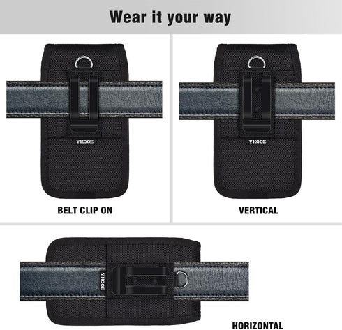ykooe Dual Phone Holster Case with Belt Clip for Two Phones, Compatible with All iPhone Pro Max Plus and Galaxy Models,