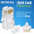 GTZ RJ45 Cat6 Pass Through Connectors - Pack of 100 with Strain Relief Boots for UTP Network Cable