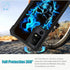 TCL 40 XL Case with Glass Screen Protector, Heavy Duty Hard PC, Blue Skull