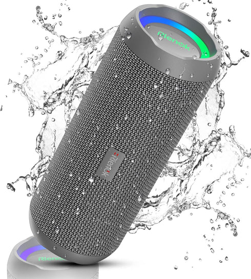 RIENOK Portable Bluetooth Speaker, 30W Dual Pairing True Wireless Stereo, IPX7 Waterproof Outdoor Sport Shower Speaker