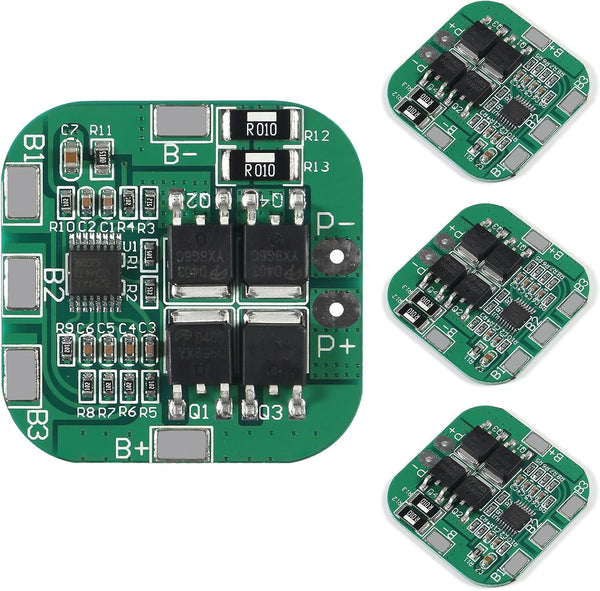 4PCS 20A 14.8V Lithium BMS PCM Protection PCB Board Module for 18650 Battery with Overcharge, Over Discharge, Short