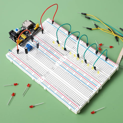 breadboard Set Prototype Board - 6 PCS Solderless 400 Pin Board Kit for Raspberry Pi and Arduino Projects