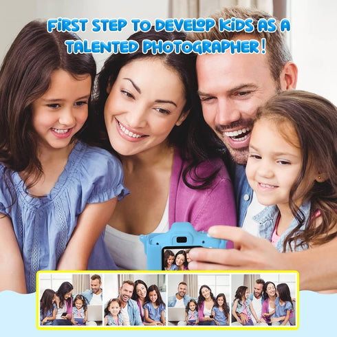 Kids Camera, Upgrade HD Digital Camera for Toddlers, 32GB SD Card & Silicone Cover (Blue)