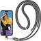 SS Phone Lanyard, Adjustable Detachable Neckstrap and Phone Tether, Suitable for All Smartphones - Black
