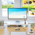 20 inch TEAMIX White Monitor Stand Riser, Wood Desktop Stand for PC/TV/Laptop/Printer, White Monitor Riser