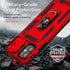 SunStory iPhone 11 Case, Red with HD Screen Protector, Slide Camera Cover & Rotated Ring Kickstand, Military-Grade