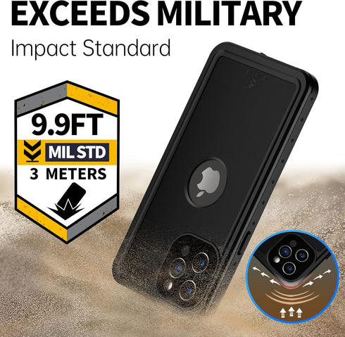 BEASTEK Waterproof Case for iPhone 12 Pro, NRE Series Shockproof Dustproof Underwater IP68 with Screen Protector
