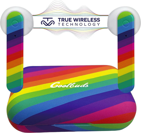 Rainbow True Wireless Earbuds: Bluetooth Headset for Music, Podcasts & Gaming | Rechargeable, Built-in Mic for Home &