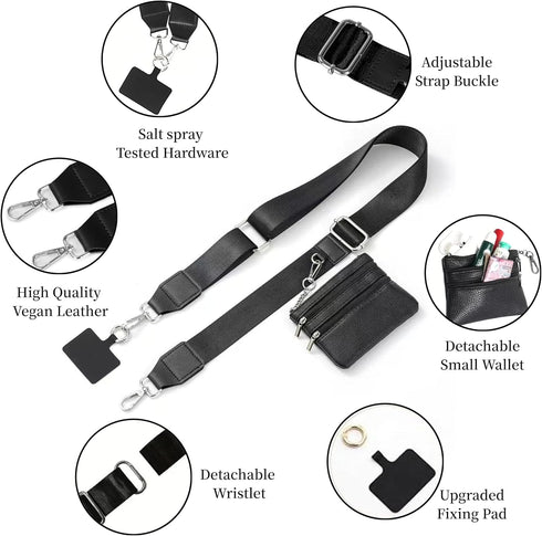Adjustable Crossbody Phone Holder for Women - Stylish Pouch with Zipper