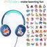 A+ Scholars 2 Pack 3.5mm Kids Headphones with Sharing Splitter, Stereo Sound Over-Ear Wired Headphones for Kids