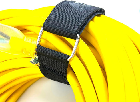 4pc 18" x 1.5" Nylon Webbing Hook and Loop Cinch Straps with Metal Buckle, Reusable Fastening Straps
