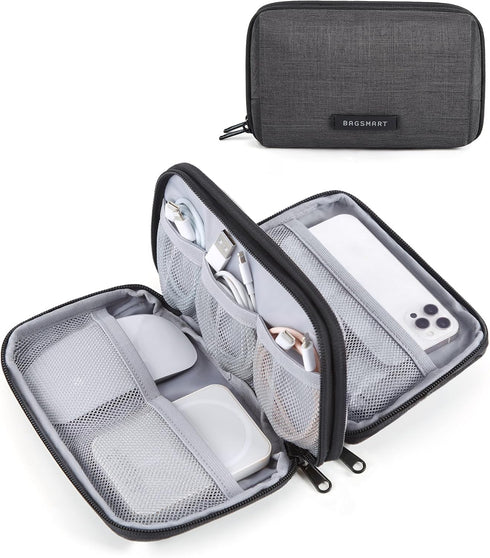 BAGSMART Electronics Organizer Travel Case, Cable Charger Cord Tech Organizer Pouch for
