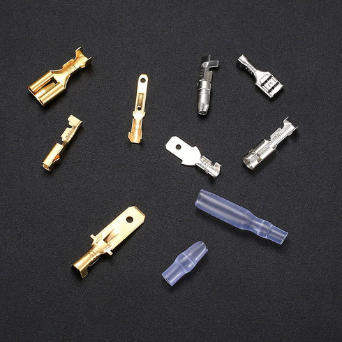 150 Pcs Quick Splice Male and Female Wire Spade Connectors, Wire Crimp Terminal Block Assortment