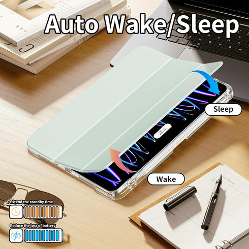 kenke Hybrid Case for iPad Pro 11 Inch (2022/2021/2020) 4th/3rd/2nd Gen, Light Green, 2 in 1 Detachable Cover