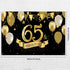 65th Birthday Black Gold Party Decoration, Large Fabric Sign Poster for 65th Anniversary Backdrop Banner, 72.8 x 43.3