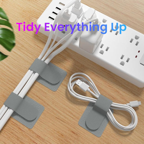 Hook and Loop Cable Ties - Self Adhesive Hook and Loop Straps, Sticky-back Cord Organizer, 40Pcs per Pack