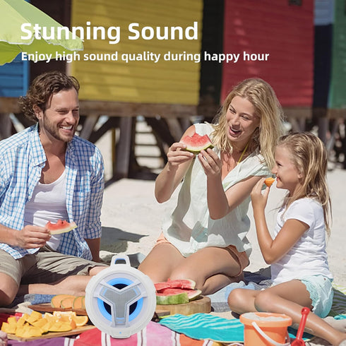 EBODA Bluetooth Shower Speaker, IPX7 Waterproof Portable Wireless Speaker, 2000mAh with Light for Home, Pool