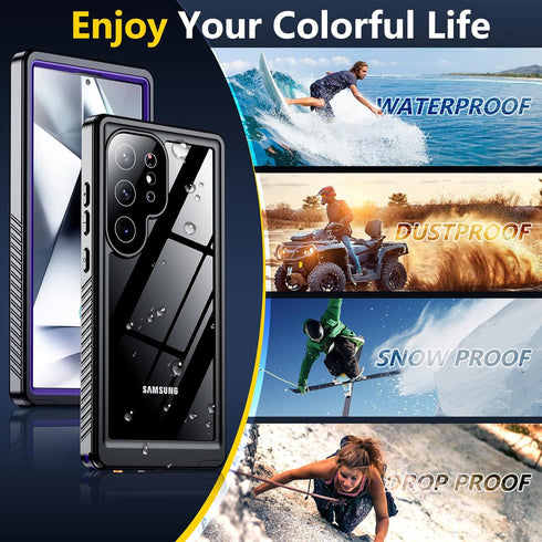 Designed for Samsung Galaxy S24 Ultra Case, Waterproof, Built-in Screen Protector, Full Protection Heavy Duty