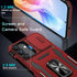 DEERLAMN Samsung Galaxy S24 Case - Red, Military Grade Shockproof, Slide Camera Cover + Screen Protector, Rotated Ring