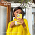 ORNARTO iPhone 13 Pro Case 6.1, Slim Liquid Silicone 3 Layers Full Covered Soft Gel Rubber Case Cover 6.1 inch - Lemon