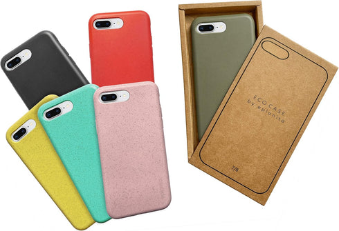 eplanita Eco Mobile Phone Case for iPhone 7 Plus and 8 Plus, Plant Fibre and Soft TPU, Mint