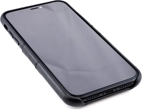 Dockem Wallet Case for iPhone XR, Built-in Metal Plate for Magnetic Mounting, 2 Credit Card Holders, 6.1" Black Exec M2