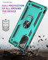 for Samsung Galaxy Note 20 Case, Note20 5G with HD Screen Protectors, Military-Grade Metal Ring Holder Kickstand, Teal
