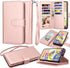 Galaxy A21 Case for Samsung, Takfox PU Leather Wallet Case with 9 ID Credit Card Holder Slots (Rose Gold)