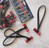 RED & BLACK "Lava" Bongo Ties - 10 Pack Professional Cable Ties Made of Natural Rubber and Bamboo