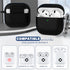 R-fun Soft Skin Silicone Case Cover with Cleaner Kit for AirPods 4th, Full Protective Case with Keychain, Black