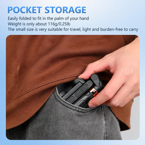 Luvandier JC-25 3-in-1 Mini Selfie Stick Tripod, Floor-Standing Quadripod for Taking Photos, with Detachable Embedded