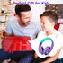 rockpapa Comfort+ Kids Headphones with Microphone, Boys Girls Student Over-Ear Wired Headphones for School, Purple Green