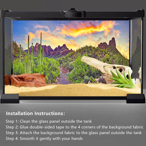YongFoto Polyester Desert View Cactus Photo Backdrop: 72x18 inches Natural Landscape Photography Background for Reptile