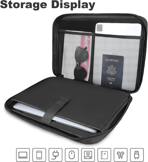 15.6 Inch Laptop Sleeve Case, Water Resistant TSA Laptop Bag for Men Women, Slim Cover Compatible with HP, Dell, Asus,