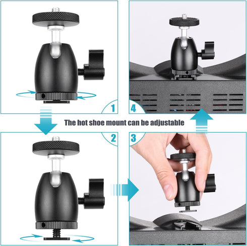 Neewer Mini Tripod Ball Head Mount with Phone Holder, Compatible with Compact DSLR Camera, Load Up to 4.4 lbs
