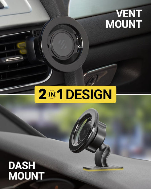 Scosche MagicMount SMSDV MagSafe Dashboard/Vent Car Mount, Magnetic Cell Phone Holder for iPhone 16/15/14/13/12