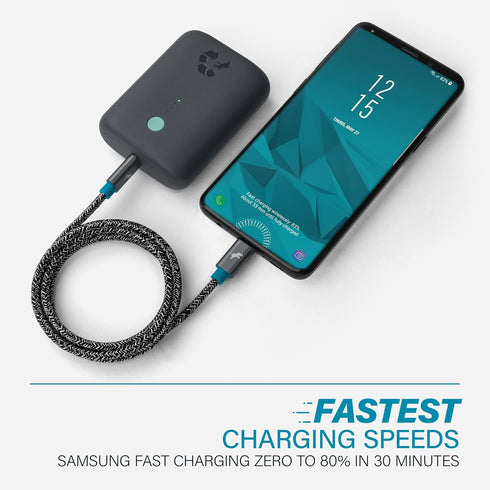 Nimble PowerKnit USB-C to USB-C Fast Charging Cable (3M, Durable Flex Fabric) for MacBook, Laptops, iPad Pro, Android