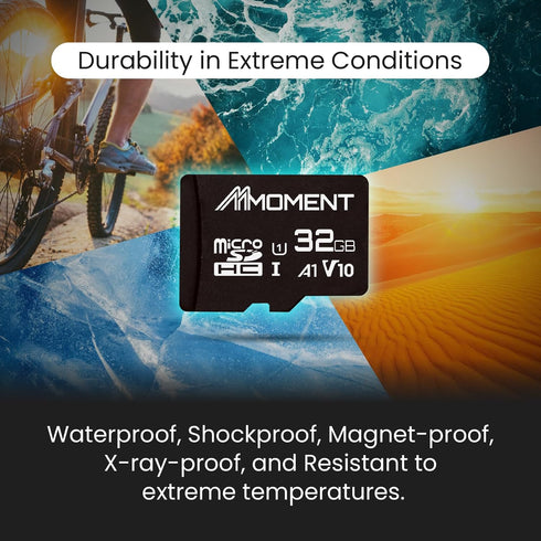 MMOMENT 32GB Micro SDHC Card, A1, UHS-I, U1, V10, Class 10 Compatible, Read Speed Up to 90 MB/s, SD Adapter Included