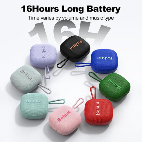 Bobtot IPX7 16H Portable Bluetooth Speakers, Wireless Waterproof Mini Speaker with Playtime, Loud Stereo Sound, TWS
