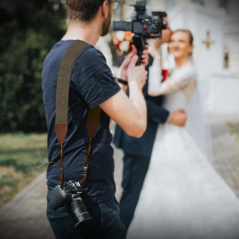 Art Tribute Brown Jeans Camera Strap, Real Denim for DSLR Camera, Universal Neck Shoulder Strap for Canon, Nikon