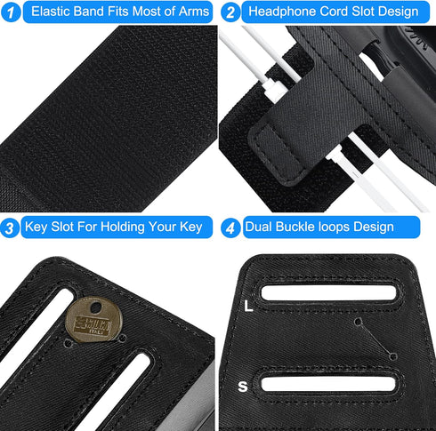 Cell Phone Running Armband - 360° Rotatable Detachable Arm Band for iPhone 16 15 14 13 12 Pro Max Plus, Samsung Galaxy