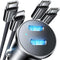 LISEN 90W USB C Car Charger, Fast Charging for iPhone 16/15 Pro Max, Dual PD 45W Port, Super Fast Adapter with 2 Cables