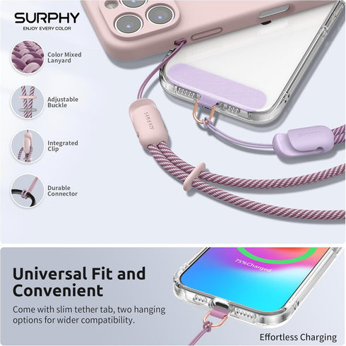 3 Pack 2-Color SURPHY Phone Wrist Strap with CellPhone Tether Tab, Cellphone Lanyard, Phone Strap with Braided, Wrist