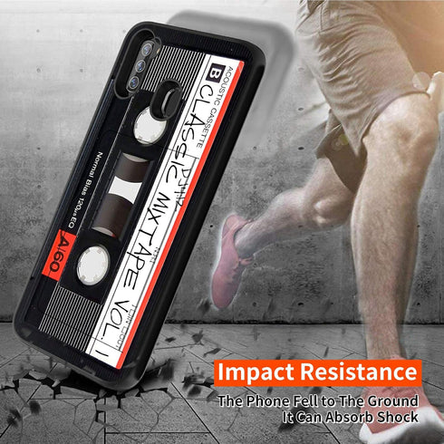 Rossy Wallet Case for Samsung Galaxy A11, Dual Layer Hybrid Soft Silicone Hard PC with Kickstand