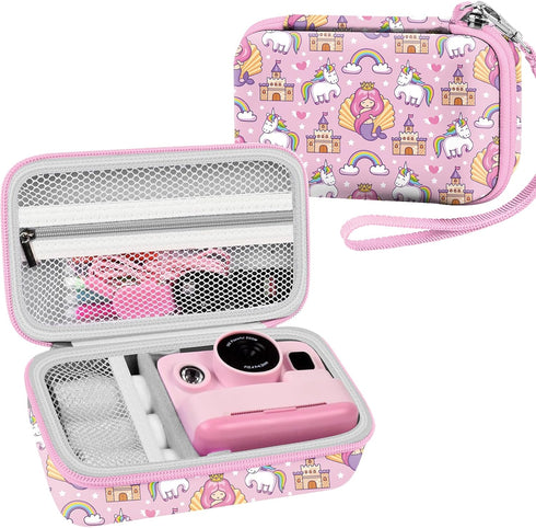 Leayjeen Kids Camera Case for Dylanto/GKTZ/HiMont/CAMCLID/ESOXOFFORE Instant Print Camera, Pink Unicorn (Case Only)