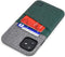 Dockem Wallet Case for iPhone 11 - Built-in Metal Plate for Magnetic Mounting & 2 Card Holders, Green & Grey